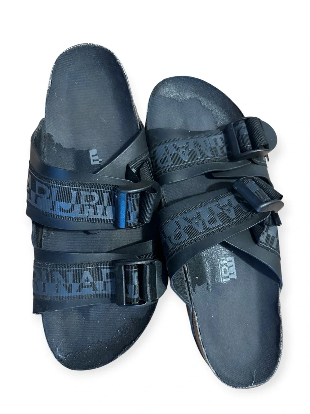Napapijri Crick BIRKENSTOCK arizona Style Slides Sandals Black Adjustable 9.5 9
